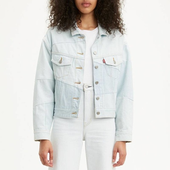 Levi’s XS Premium Slouch Pieced Trucker Jacket Light Wash 37782-0000 - Picture 1 of 9